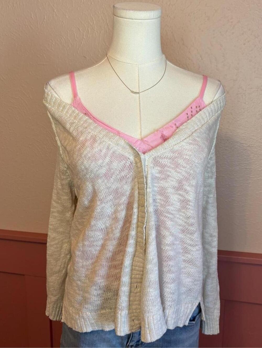 mudd 2000s white knit cardigan y2k cottage soft girl